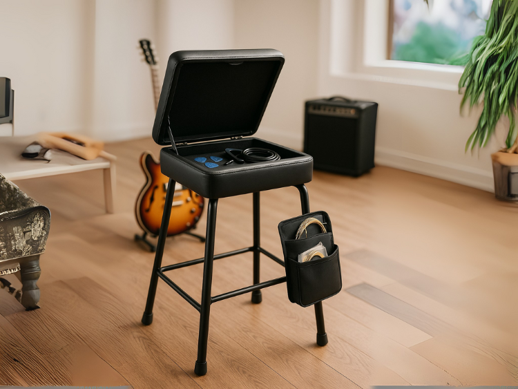 Guitar Stools With Storage: Keep Picks, Capos & Cables Handy